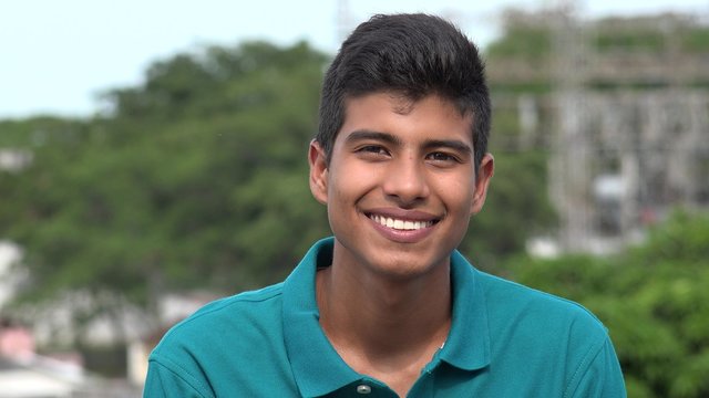 Confident Happy Smiling Teen Hispanic Boy