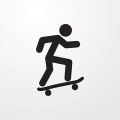 Fotobehang skateboard icon illustration © HN Works