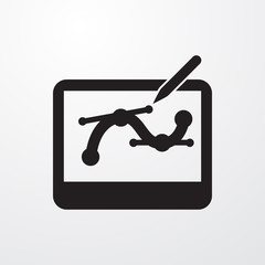 pen tool on tablet icon vector