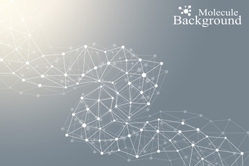 Modern Structure Molecule DNA. Atom. Molecule and communication background for medicine, science, technology, chemistry. Medical scientific backdrop.