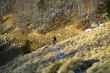 Hiker on Northern Velebit, Croatia