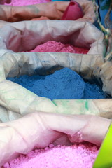 Bags of pigments for dyeing different colors