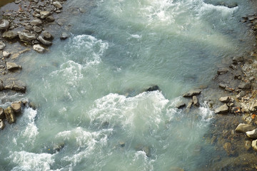 Mountain stream with rocks