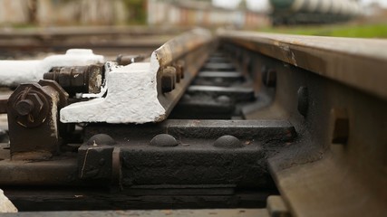 railroad old rails bottom view of the movement
