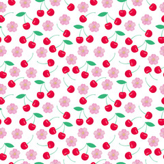 Fruits cherry seamless patterns 