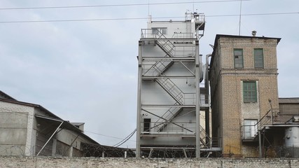 Fototapeta na wymiar old factory industry ladder manufacturing building