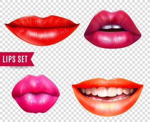 Obraz premium Lips Transparent Set