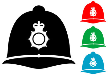 Naklejka premium Icono plano casco policia britanico varios colores
