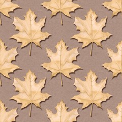 Maple leaves. Watercolor painting. Seamless pattern. Background 22