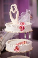 Delicious tasty wedding cake detail