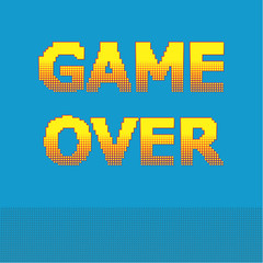 8-bit pixel game over message