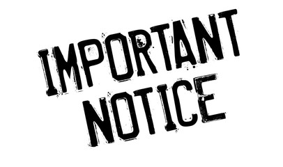 Important Notice rubber stamp