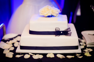 Delicious tasty wedding cake detail