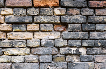Dirty old brick wall background