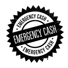 Emergency Cash stamp. Grunge design with dust scratches. Effects can be easily removed for a clean, crisp look. Color is easily changed.