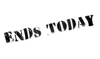 Ends Today stamp. Grunge design with dust scratches. Effects can be easily removed for a clean, crisp look. Color is easily changed.
