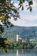 Fototapeta na wymiar Bled church in Slovenia