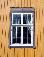 Wooden painted house window