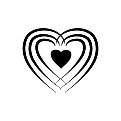 Heart around heart black
