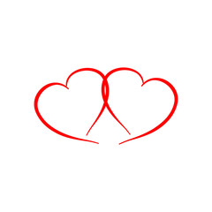 Heart two ribbon isolated