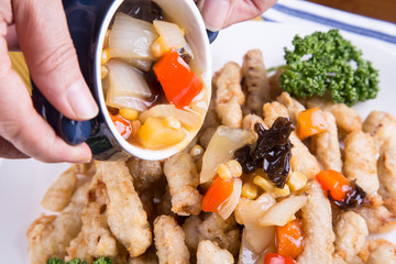 Sweet and Sour Pork ( tangsuyuk ) - Korean food