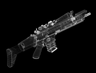 Naklejka premium Machine gun Automatic