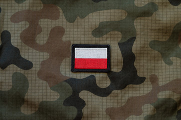 Polish flag on military uniform