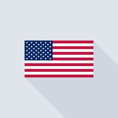 American flag , flat design vector with official proportion