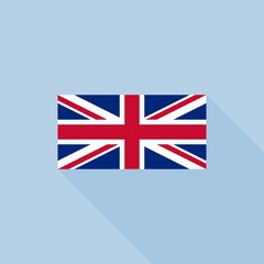 union jack or united kingdom flag, flat design vector with official proportion