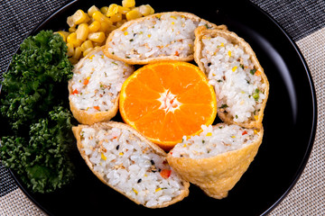 Fried Tofu Rice Balls ( yubu chobap ) - Korean style food