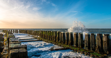 Colourful breakwaters