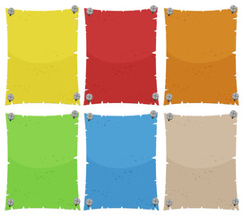 Paper template in six colors
