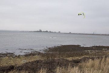 Beach at new Year in Denmark