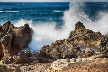 Rocky landscape of the island of Lanzarote