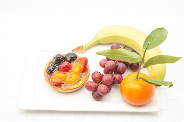 fruit tart on plate