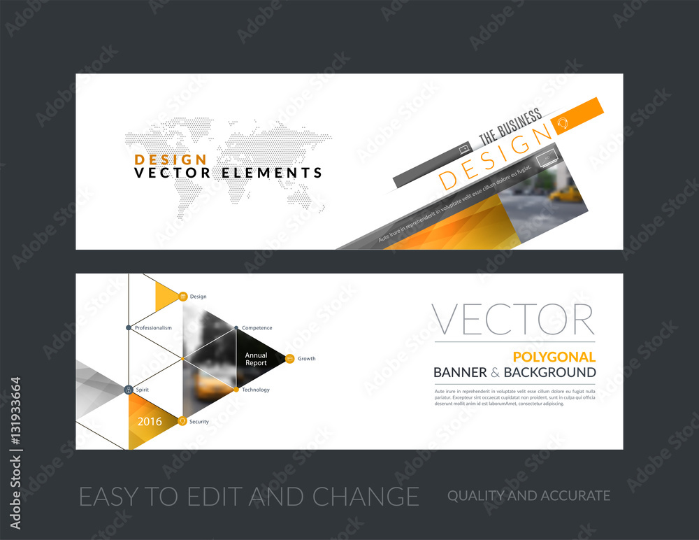 Wall mural vector set of modern horizontal website banners with rectangular