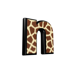 3d letter with giraffe fur texture