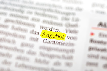 Angebot Zeitung Textmarker