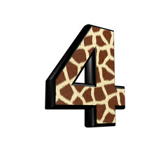 3d digit with giraffe fur texture