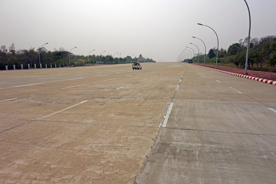 big street in naypyidaw, Maynmar