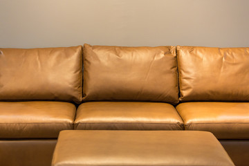 brown leather sofa