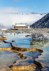 Beautiful pools Huanglong National Park near Jiuzhaijou - SiChuan, China