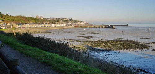Landscape view of Cancale, located on the coast of the Atlantic Ocean on the Baie du Mont Saint Michel, in the Brittany region of Western France