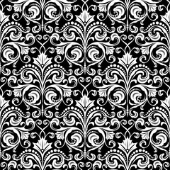 Fototapeta na wymiar Damask black and white pattern