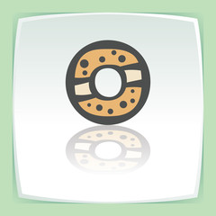 Vector outline sweet donut icon. Modern infographic logo and pictogram.
