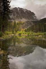 Rugged Sierra Nevada Peaks and Beaver Pond