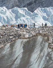 Place of the spring Everest Base Camp (EBC) on Khumbu glacier - Nepal, Himalayas