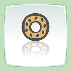 Vector outline sweet donut icon. Modern infographic logo and pictogram.