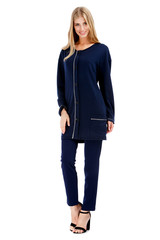 Fashion photo of young magnificent woman wearing fashionable summer clothes