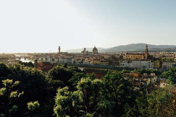 Obraz premium Travel to Italy - Beautiful view of old city Florence from Piazzale Michelangelo